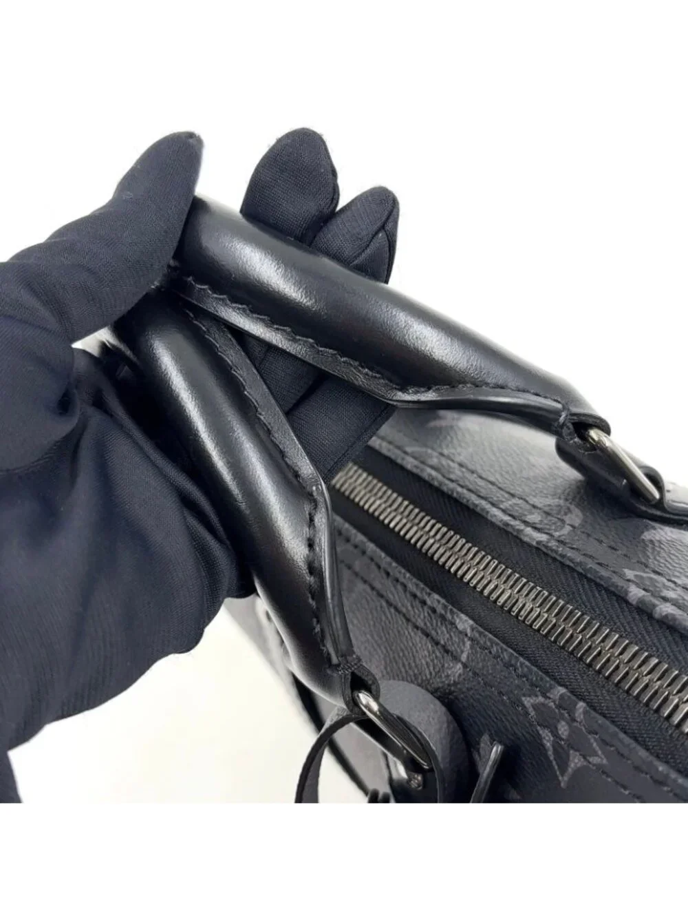 Louis Vuitton Keepall Bandouliere 25 Monogram Eclipse Leather Black Handbag